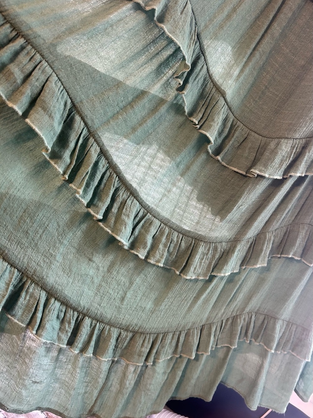 eesome Green Ruffled Maxi Dress - Picture 3 of 9